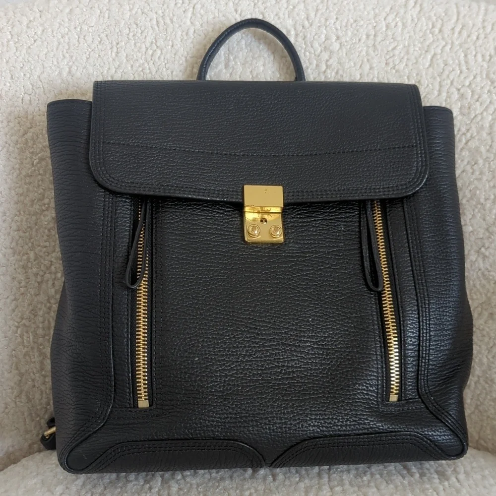 3.1 Phillip Lim Pashli Genuine Black Genuine Leather Backpack Bag